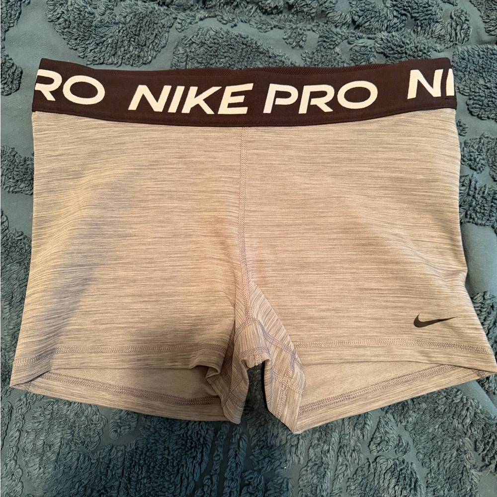 Nike Gray Heather Training Shorts with Black Waistband